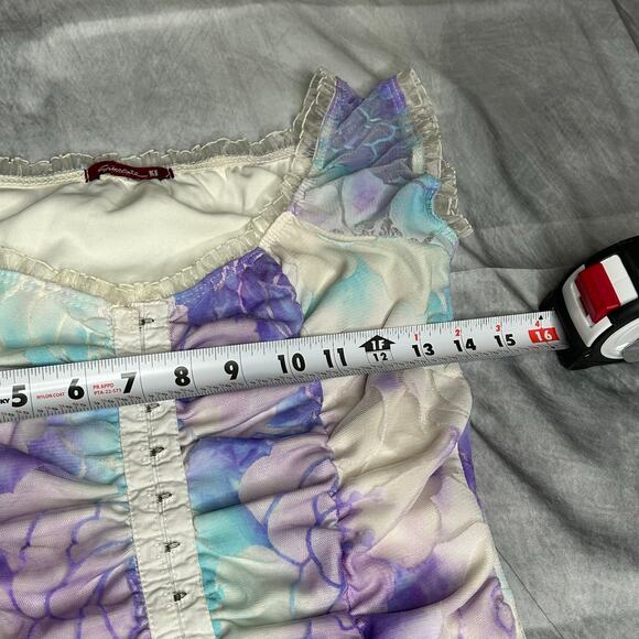 Silvergate Top Women S Form Fitting Purple Blue Romantic Coquette Y2K Ruching - Picture 6 of 7